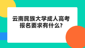 云南民族大學(xué)成人高考報(bào)名要求