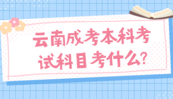 云南成考本科考試科目